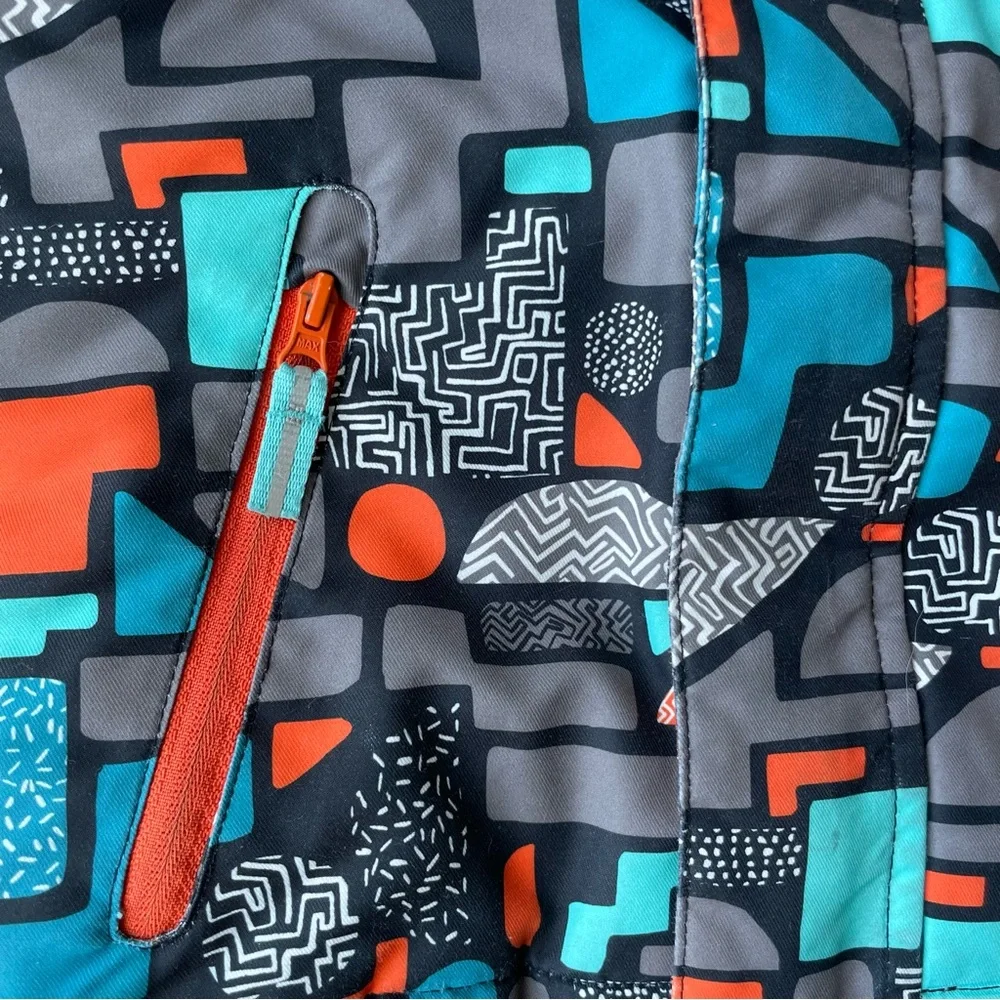 Cat & Jack Boys Hooded Coat Size 4T Turquoise Orange Black Winter Jacket